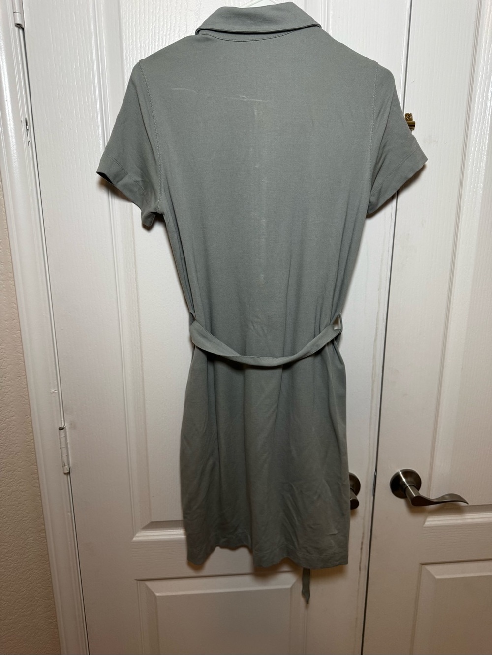 Club Monaco Short Sleeve Belted Button Down Shirt Dress Sage Green Size M - Picture 7 of 7